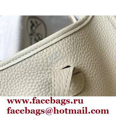 Hermes Mini Evelyne Bag White with Silver Hardware