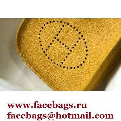 Hermes Mini Evelyne Bag Yellow with Gold Hardware Half Handmade