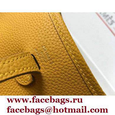 Hermes Mini Evelyne Bag Yellow with Gold Hardware Half Handmade