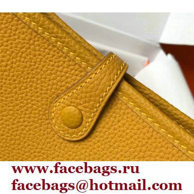 Hermes Mini Evelyne Bag Yellow with Gold Hardware Half Handmade