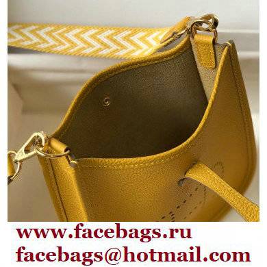 Hermes Mini Evelyne Bag Yellow with Gold Hardware Half Handmade