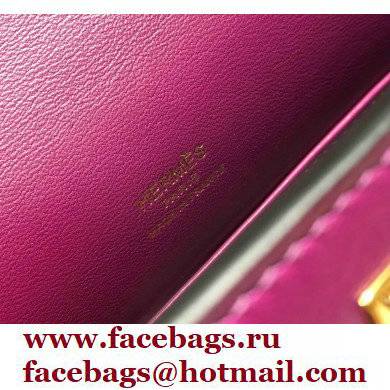 Hermes Mini Kelly 22 Pochette Bag Anemone Purple in Swift Leather with Gold Hardware