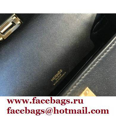 Hermes Mini Kelly 22 Pochette Bag Black in Swift Leather with Gold Hardware