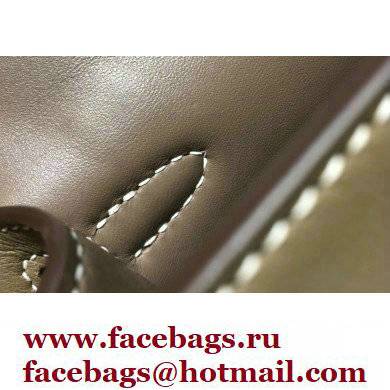 Hermes Mini Kelly 22 Pochette Bag Etoupe in Swift Leather with Gold Hardware