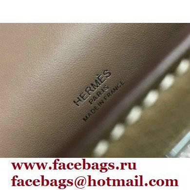 Hermes Mini Kelly 22 Pochette Bag Etoupe in Swift Leather with Silver Hardware