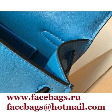 Hermes Mini Kelly 22 Pochette Bag Izmir Blue in Swift Leather with Gold Hardware