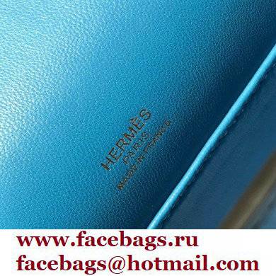 Hermes Mini Kelly 22 Pochette Bag Izmir Blue in Swift Leather with Gold Hardware