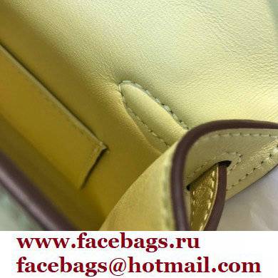 Hermes Mini Kelly 22 Pochette Bag Light Yellow in Swift Leather with Gold Hardware