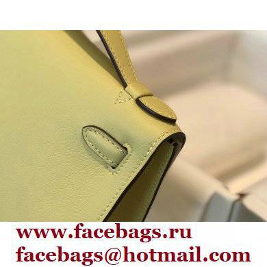 Hermes Mini Kelly 22 Pochette Bag Light Yellow in Swift Leather with Gold Hardware