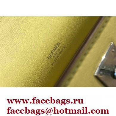 Hermes Mini Kelly 22 Pochette Bag Light Yellow in Swift Leather with Silver Hardware