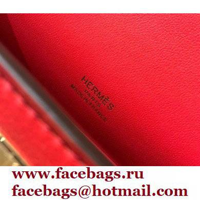 Hermes Mini Kelly 22 Pochette Bag Red in Swift Leather with Gold Hardware