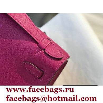 Hermes Mini Kelly 22 Pochette Bag Rose Purple in Swift Leather with Gold Hardware