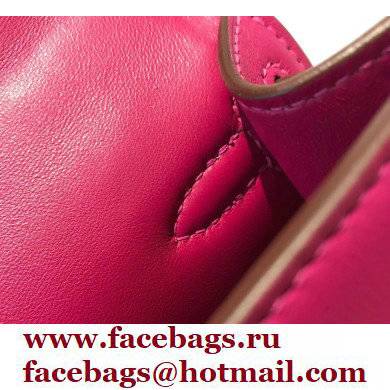 Hermes Mini Kelly 22 Pochette Bag Rose Purple in Swift Leather with Gold Hardware