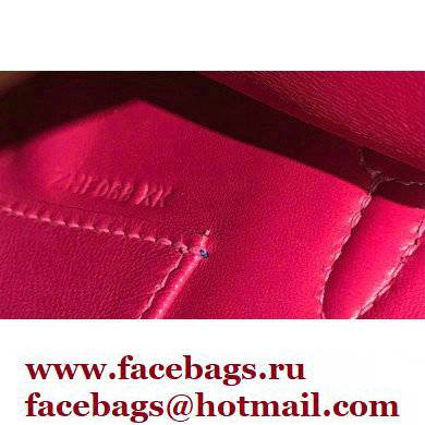 Hermes Mini Kelly 22 Pochette Bag Rose Purple in Swift Leather with Silver Hardware