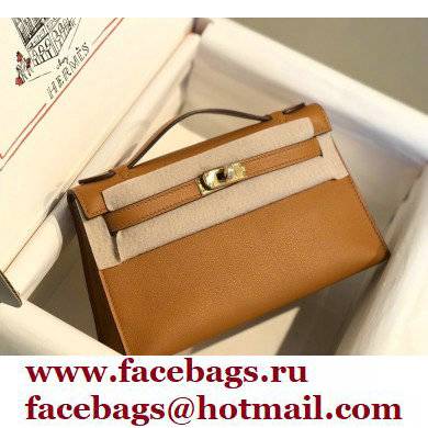 Hermes Mini Kelly 22 Pochette Bag Sesame in Swift Leather with Gold Hardware