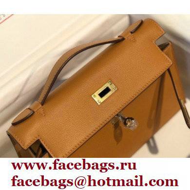 Hermes Mini Kelly 22 Pochette Bag Sesame in Swift Leather with Gold Hardware