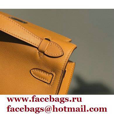 Hermes Mini Kelly 22 Pochette Bag Sesame in Swift Leather with Gold Hardware