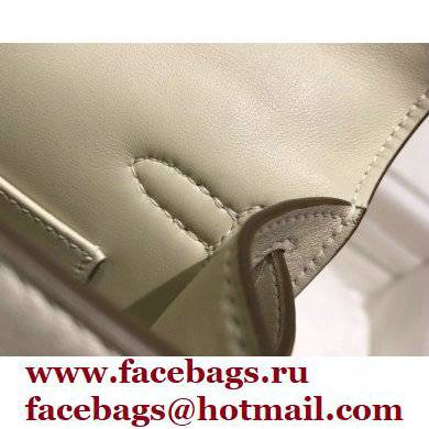 Hermes Mini Kelly 22 Pochette Bag White in Swift Leather with Gold Hardware