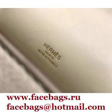 Hermes Mini Kelly 22 Pochette Bag White in Swift Leather with Gold Hardware