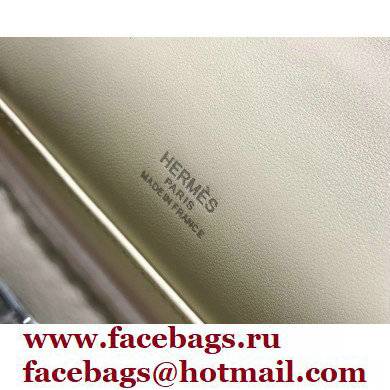 Hermes Mini Kelly 22 Pochette Bag White in Swift Leather with Silver Hardware