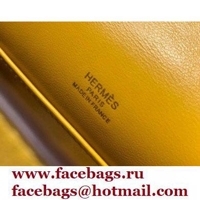 Hermes Mini Kelly 22 Pochette Bag Yellow in Swift Leather with Gold Hardware