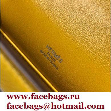 Hermes Mini Kelly 22 Pochette Bag Yellow in Swift Leather with Silver Hardware