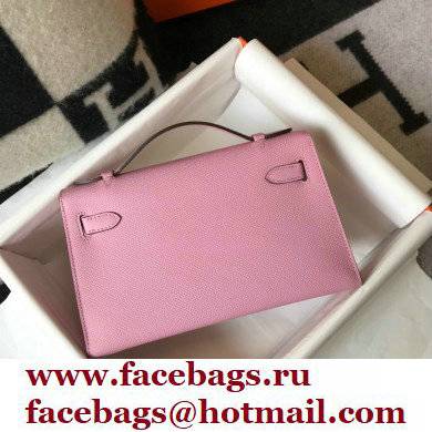 Hermes Mini Kelly 22 Pochette Bag mauve in epsom Leather with Gold Hardware