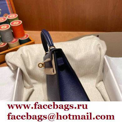 Hermes Mini Kelly II Handbag blue sapphire original epsom leather