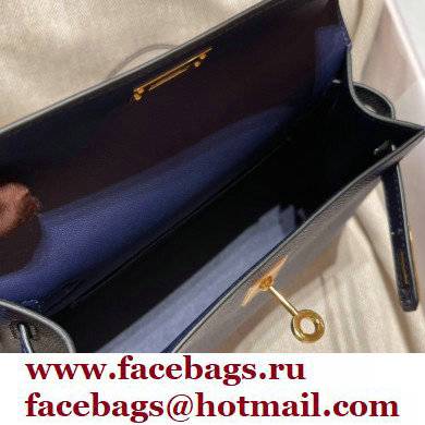 Hermes Mini Kelly II Handbag blue sapphire original epsom leather