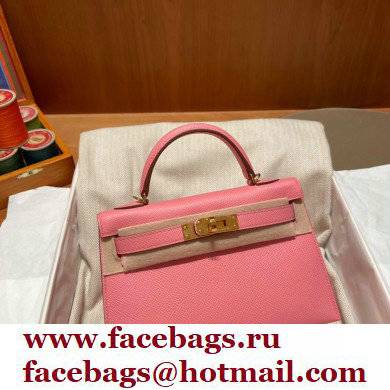 Hermes Mini Kelly II Handbag rose confetti original epsom leather