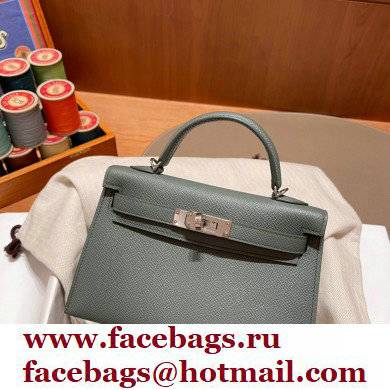 Hermes Mini Kelly II Handbag vert amanda original epsom leather