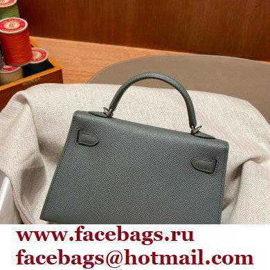 Hermes Mini Kelly II Handbag vert amanda original epsom leather