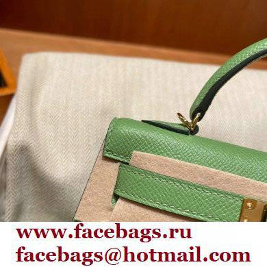 Hermes Mini Kelly II Handbag vert criquet original epsom leather