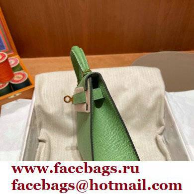 Hermes Mini Kelly II Handbag vert criquet original epsom leather