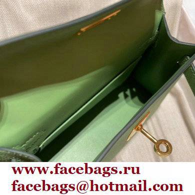 Hermes Mini Kelly II Handbag vert criquet original epsom leather