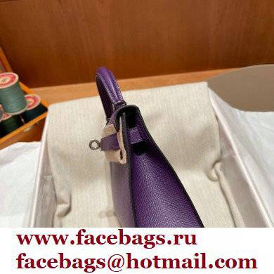 Hermes Mini Kelly II Handbag violet original epsom leather