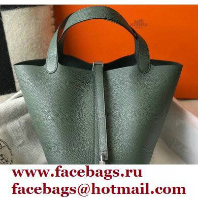 Hermes Picotin Lock 18/22 Bag Almond Green with Silver Hardware