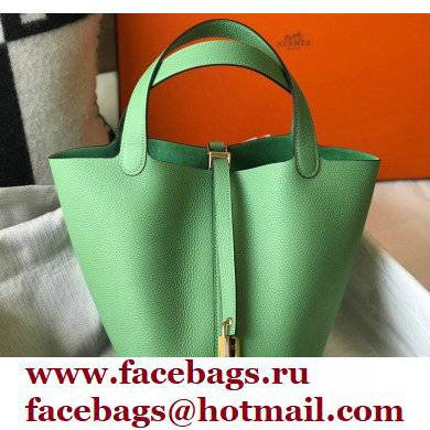 Hermes Picotin Lock 18/22 Bag Avocado Green with Gold Hardware