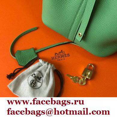 Hermes Picotin Lock 18/22 Bag Avocado Green with Gold Hardware