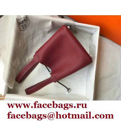 Hermes Picotin Lock 18/22 Bag Bordeaux with Silver Hardware