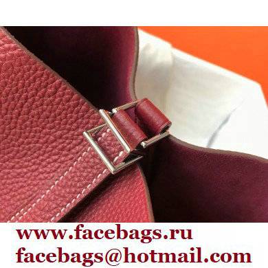 Hermes Picotin Lock 18/22 Bag Bordeaux with Silver Hardware