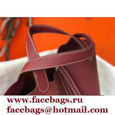 Hermes Picotin Lock 18/22 Bag Bordeaux with Silver Hardware