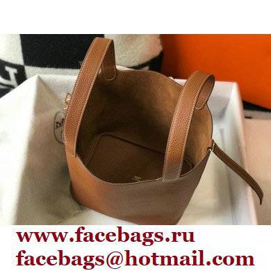 Hermes Picotin Lock 18/22 Bag Brown with Gold Hardware