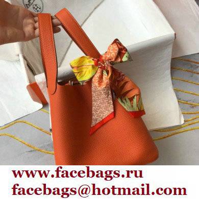 Hermes Picotin Lock 18/22 Bag Orange with Silver Hardware