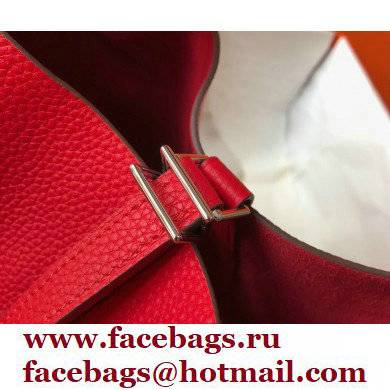 Hermes Picotin Lock 18/22 Bag Red with Silver Hardware