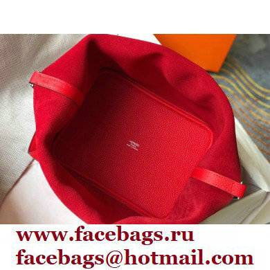 Hermes Picotin Lock 18/22 Bag Red with Silver Hardware