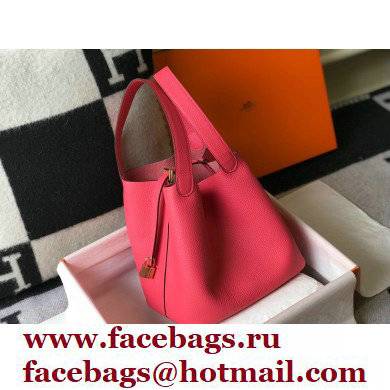 Hermes Picotin Lock 18/22 Bag Rouge Pink with Gold Hardware