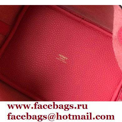 Hermes Picotin Lock 18/22 Bag Rouge Pink with Gold Hardware