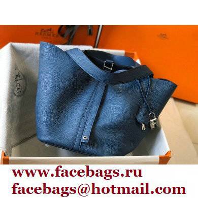 Hermes Picotin Lock 18/22 Bag Royal Blue with Silver Hardware