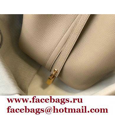 Hermes Picotin Lock 18/22 Bag Trench Grey with Gold Hardware